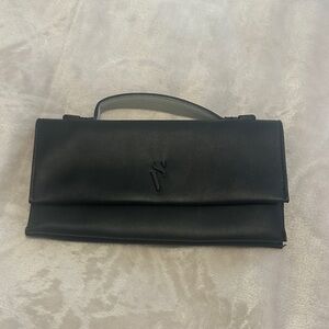 Vera Wang Black Leather Clutch Wristlet